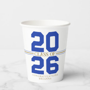 Blauw & Bronzen Persoonlijke Afstudeerklasse Papieren Bekers