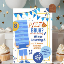 Blauw Bruh jij bent uitgenodigd voor Pizza en Ball