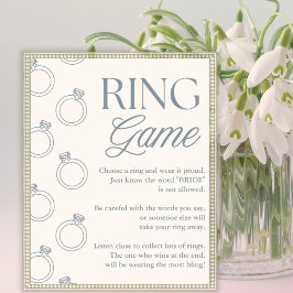 Blauw Bruidsfeest Zonder Te Zeggen Bruid Ring Spel Poster