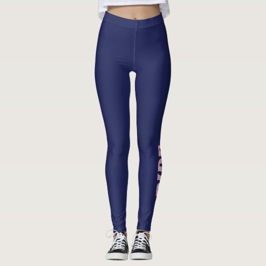 Blauw Bruidsmeisje Bachelorette Feest Huwelijk Ret Leggings (Voorkant)