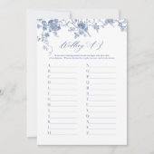 Blauw Bruiloft A-Z Alfabet Vrijgezellenfeest Spel  Kaart (Voorkant)