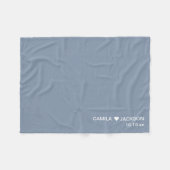 Blauw Bruiloft Fleece Deken Favor (Voorkant (Horizontaal))