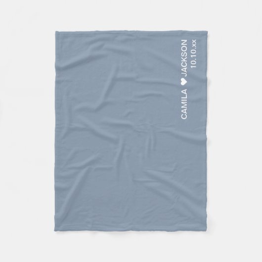 Blauw Bruiloft Fleece Deken Favor (Voorkant)