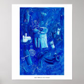 Blauw bruiloft hedendaagse tekenkunst afdrukken poster (Voorkant)