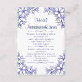 Blauw  Bruiloft Hotel Accommodatie Informatiekaartje (Voorkant)