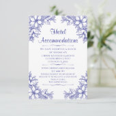 Blauw  Bruiloft Hotel Accommodatie Informatiekaartje (Staand voorkant)