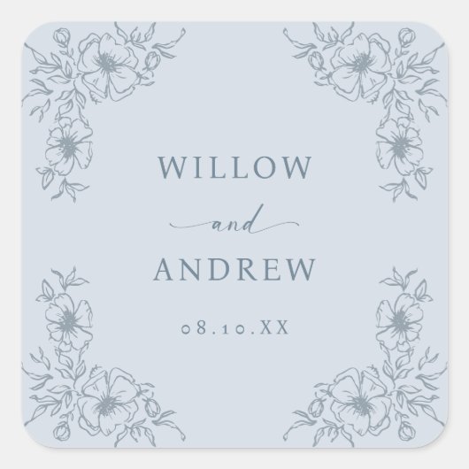  blauw bruiloft Sticker (Voorkant)