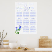 Blauw-bruiloft Zittafel Planner 1-8 Poster (Keuken)