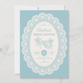 Blauw bruiloftsfeest in vintage stijl kaart (Voorkant)