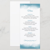 Blauw Bruiloftsmenu Menu (Voorkant / Achterkant)