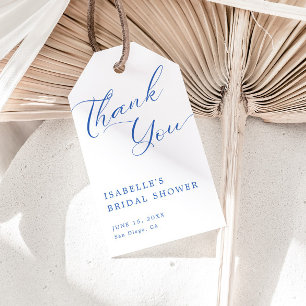 Blauw Bruiloftsshower Bedankt Cadeaulabel