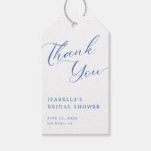 Blauw Bruiloftsshower Bedankt Cadeaulabel (Voorkant)