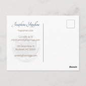 Blauw Bruin Abstract Lotus Bloem Elegant Stijlvol Briefkaart (Achterkant)