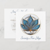 Blauw Bruin Abstract Lotus Bloem Elegant Stijlvol Kaart (Voorkant / Achterkant)