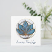 Blauw Bruin Abstract Lotus Bloem Elegant Stijlvol Kaart (Staand voorkant)