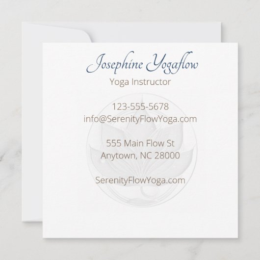 Blauw Bruin Abstract Lotus Bloem Elegant Stijlvol Kaart (Achterkant)