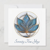 Blauw Bruin Abstract Lotus Bloem Elegant Stijlvol Kaart (Voorkant)