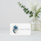 Blauw Bruin Abstract Lotus Elegant stijlvol QRC Visitekaartje (Staand voorkant)