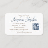 Blauw Bruin Abstract Lotus Elegant stijlvol QRC Visitekaartje (Achterkant)