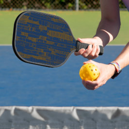 Blauw & bruin abstract modern Pickleball-paddle Pickleball Paddle