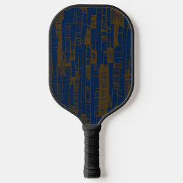 Blauw & bruin abstract modern Pickleball-paddle Pickleball Paddle
