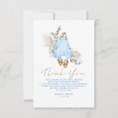 Blauw bruin Baby shower weinig bedankt (Voorkant)