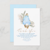 Blauw bruin Baby shower weinig bedankt (Voorkant / Achterkant)