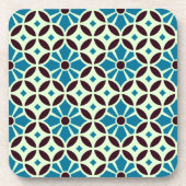 blauw bruin Barcelona Star Tile Geometric Bier Onderzetter (Voorkant)