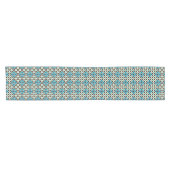 blauw bruin Barcelona Star Tile Geometric Korte Tafelloper (Horizontaal)