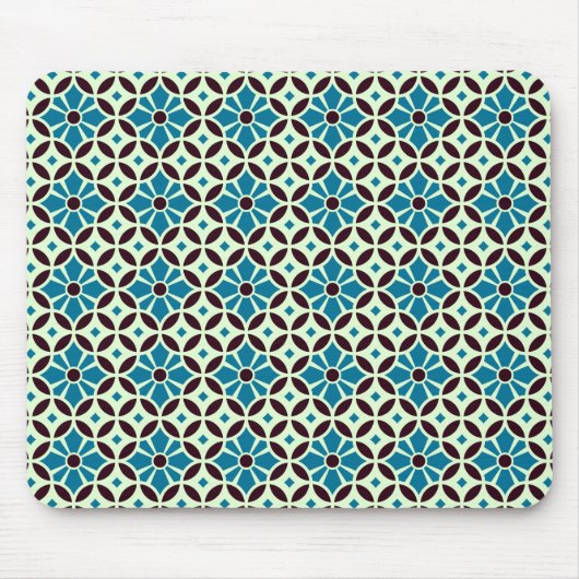blauw bruin Barcelona Star Tile Geometric Muismat (Voorkant)