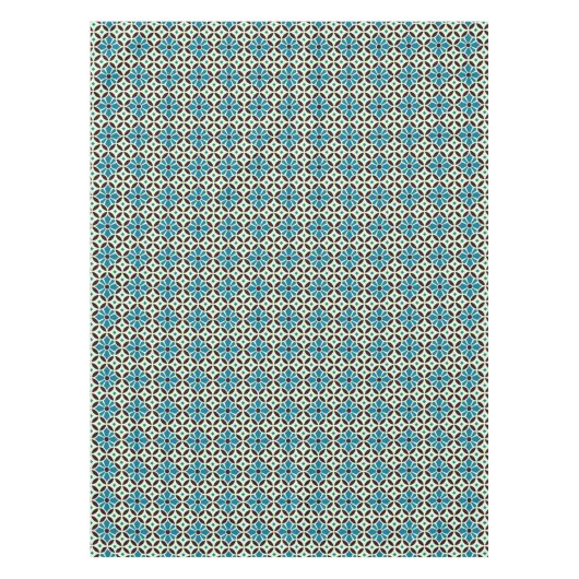 blauw bruin Barcelona Star Tile Geometric Tafelkleed (Voorkant)