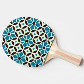blauw bruin Barcelona Star Tile Geometric Tafeltennisbatje (Zijkant)