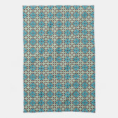  blauw bruin Barcelona Star Tile Geometric Theedoek (Verticaal)