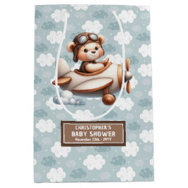 Blauw Bruin Beer Baby shower Favoriet Bag voor Jon Medium Cadeauzakje
