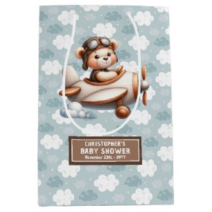 Blauw Bruin Beer Baby shower Favoriet Bag voor Jon Medium Cadeauzakje