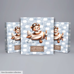 Blauw Bruin Beer Baby shower Favoriet Bag voor Jon Medium Cadeauzakje