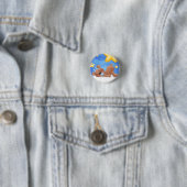 Blauw bruin Beer Ronde Button 3,2 Cm (In situ)