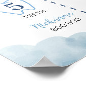 Blauw Bruin Beer Verjaardag Milestone Sign Poster (Hoek)