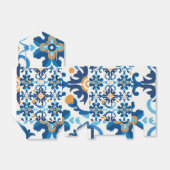 Blauw & Bruin Bloemen Gift Bag met deksel Bedankdoosjes (Uitgevouwen)