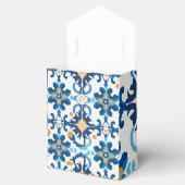 Blauw & Bruin Bloemen Gift Bag met deksel Bedankdoosjes (Geopend)