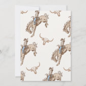 blauw bruin cowboy rodeo 1e verjaardag kaart (Achterkant)