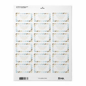 Blauw Bruin Diagonaal Streeppatroon Eenvoudig Gest Etiket (Full Sheet)