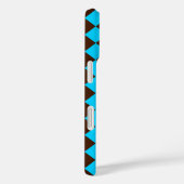 Blauw Bruin Diamant Checker Patroon Case-Mate iPhone Case (Achterkant / Rechts)