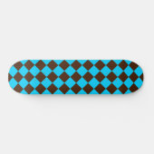 Blauw Bruin Diamant Checker Patroon Persoonlijk Skateboard (Horizontaal)