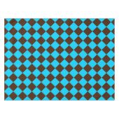 Blauw Bruin Diamant Checker Patroon Tafelkleed (Voorkant (Horizontaal))
