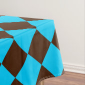 Blauw Bruin Diamant Checker Patroon Tafelkleed (Voorbeeld)