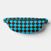 Blauw Bruin Diamant Schachbrett Patroon Heuptasje (Liggend)
