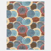 Blauw, Bruin en Cream Cirkel Dot Patroon Fleece Deken (Voorkant)