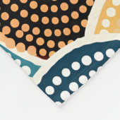 Blauw, Bruin en Cream Cirkel Dot Patroon Fleece Deken (Hoek)