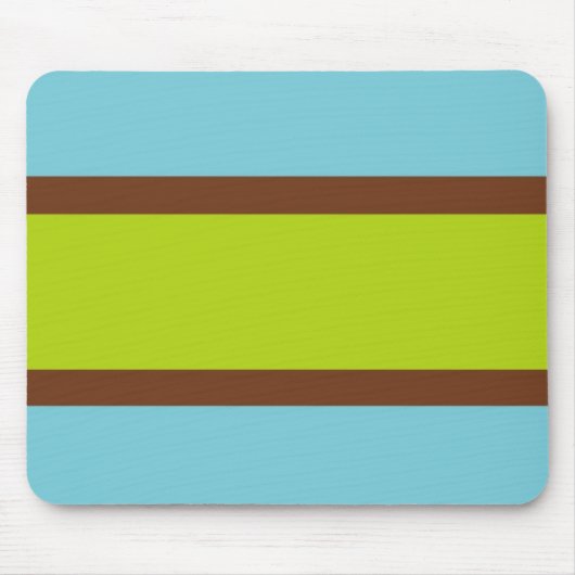 Blauw, bruin en kalkgroen gestreept Mousepad Muismat (Voorkant)